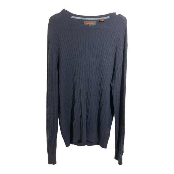 Ben Sherman mens crew neck cable knit pattern cotton cashmere blend size large - Picture 6 of 11
